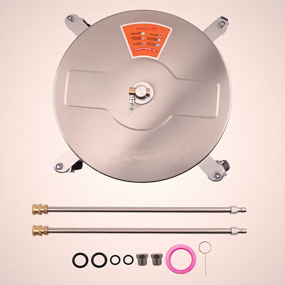 19" Professional Pressure Washer Surface Cleaner 4200 PSI Stainless 2 Wands