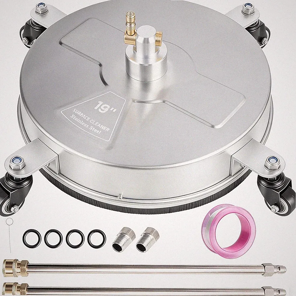 19" Stainless Steel Pressure Washer Surface Cleaner with 4 Wheels, 4000 PSI