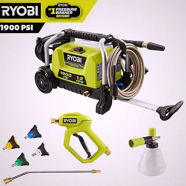 1900 PSI 1.2 GPM Cold Water Wheeled Corded Electric Pressure Washer with Premium