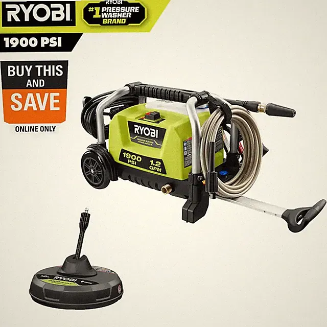1900 PSI 1.2 GPM Cold Water Wheeled Electric Pressure Washer with 12 In. Surface