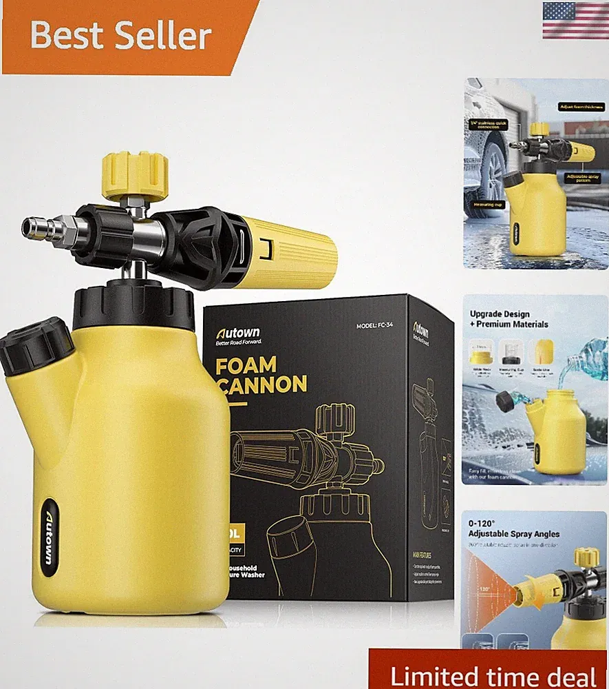 1L Heavy Duty Foam Cannon for Pressure Washer - Adjustable Nozzle Included