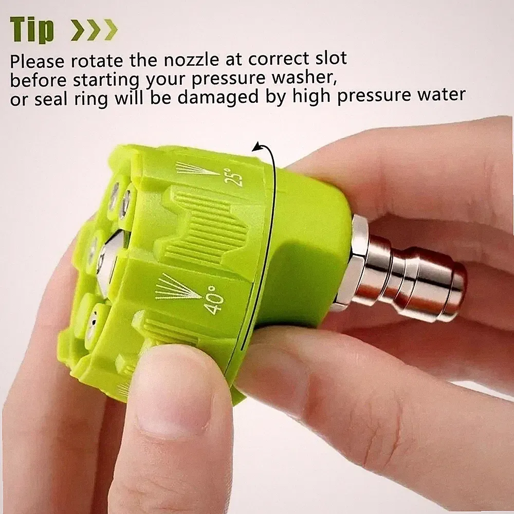 1Pc High Pressure Washer Nozzle Tips 6-in-1 Adjustable for Power Washer 1/4 Inch