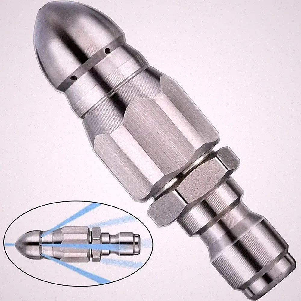 1Pc Stainless Steel High Pressure Water Jet Nozzle Drain Cleaner Tool