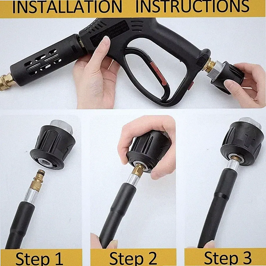 1pcs Pressure Washer Hose Connector Adapter M22 Female to Quick Socket