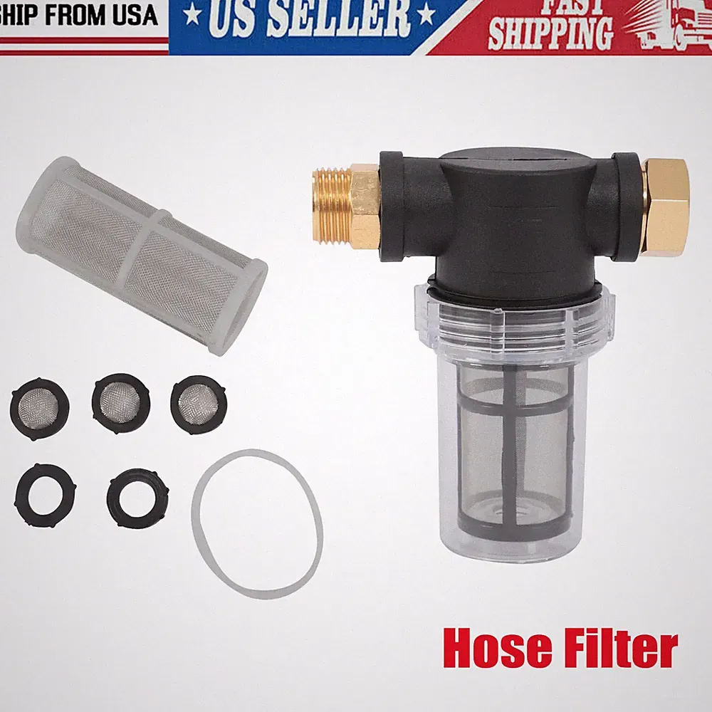 1x Garden Hose Inlet Filter Inline Water Pressure Washer Sediment Washing Set