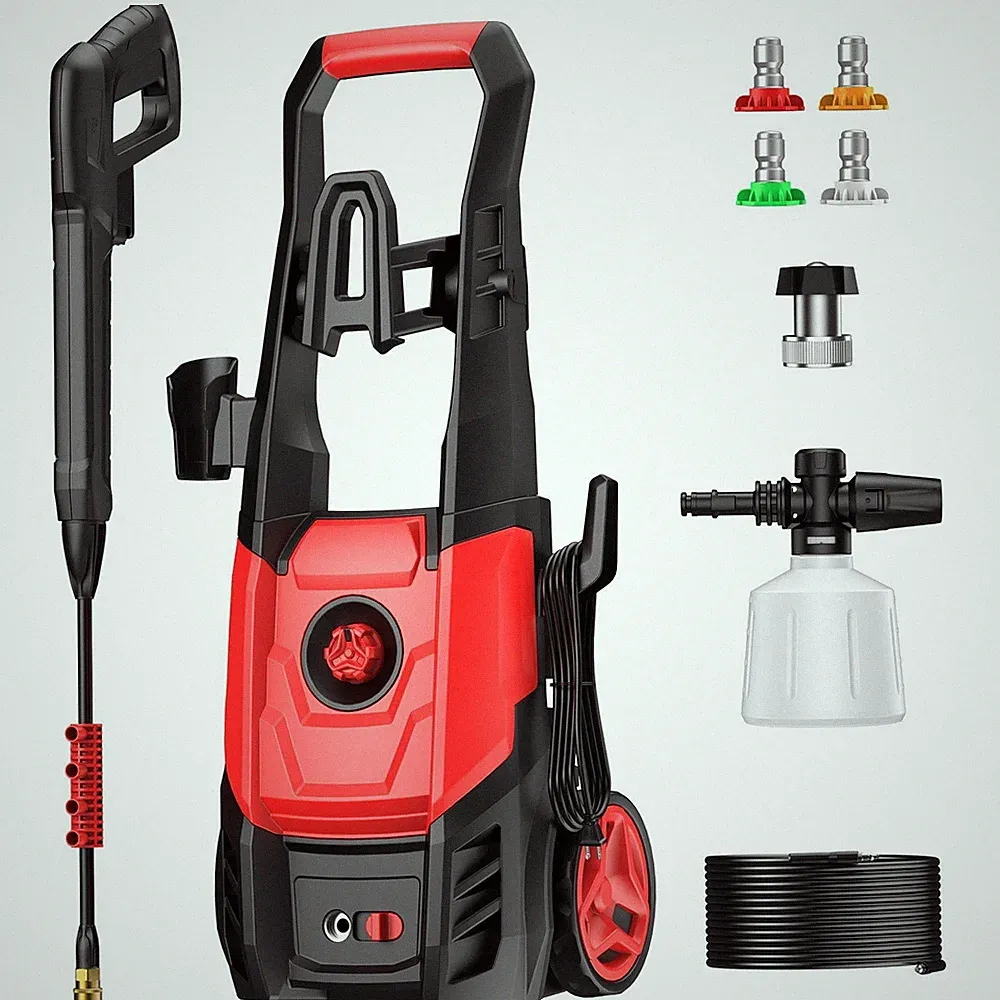 2.5 GPM Electric Pressure Washer with 4 Nozzles & Foam Cannon for Cars, Patios