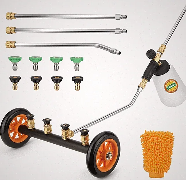 2-in-1 16’’ Undercarriage 4000 PSI Pressure Washer Water Broom with Bottle Unive