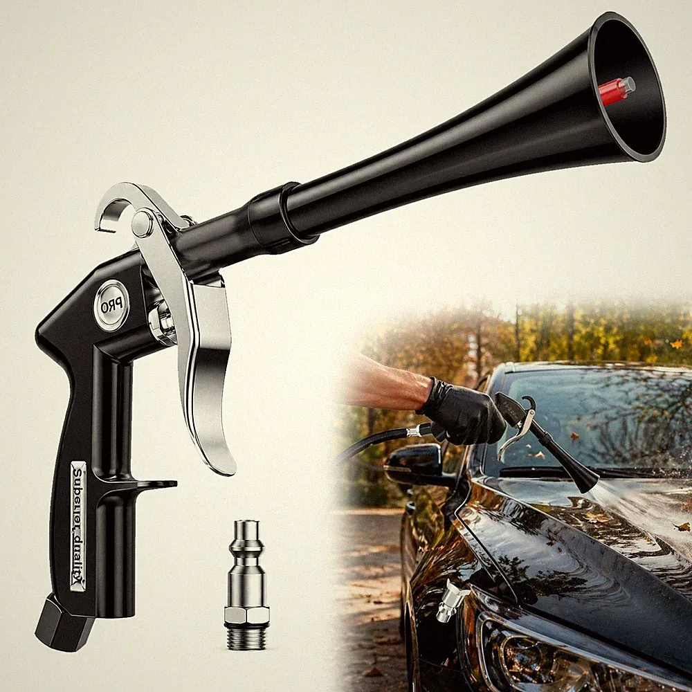 2-in-1 High-Pressure Car Interior Detailing Air Blow Gun Pneumatic Cleaning Tool