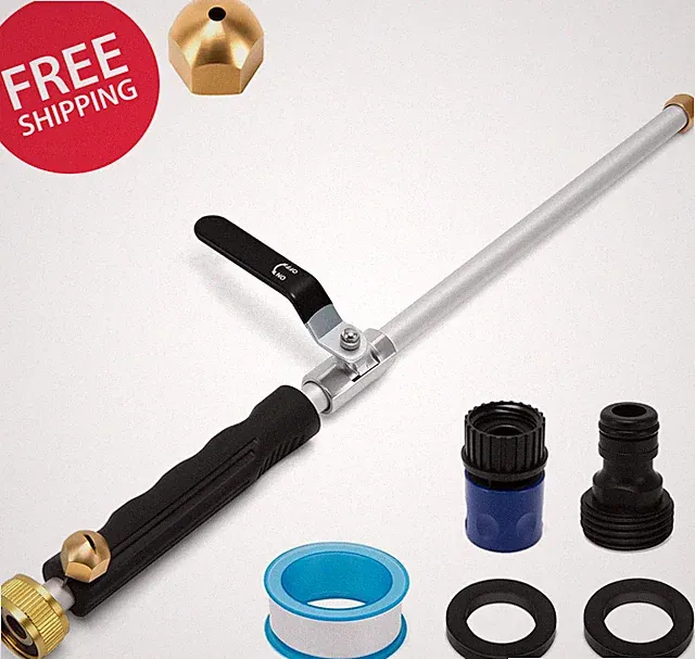 2-in-1 High Pressure Jet Nozzle Power Washer Garden Hose Spray Attachment Tool