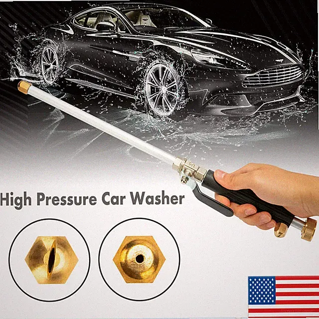 2-In-1 Hydro Jet High Pressure Power Washer Spray Nozzle Gun Water Hose Wand US