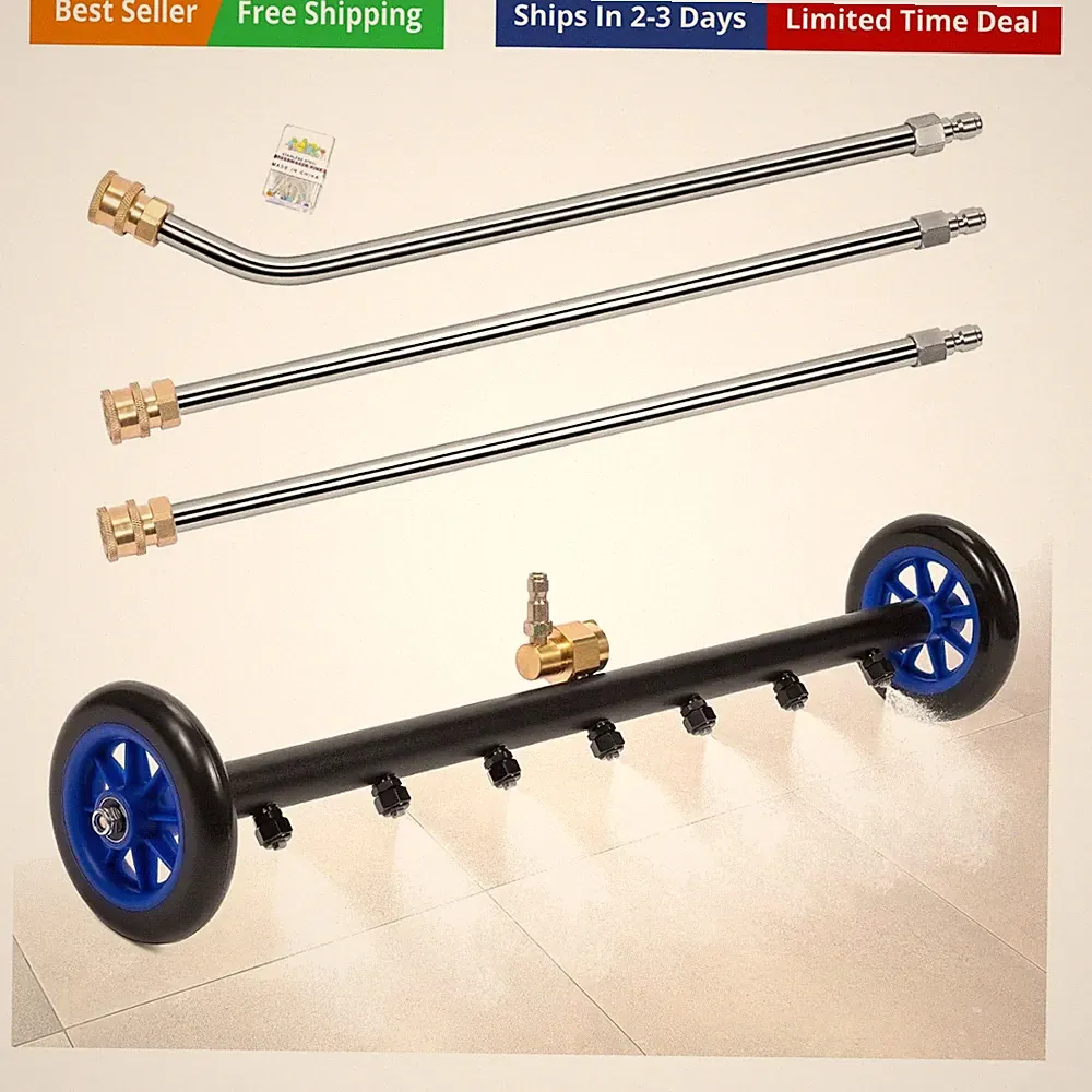2-in-1 Pressure Washer Undercarriage Cleaner Water Broom, 24" Surface Cleaner...