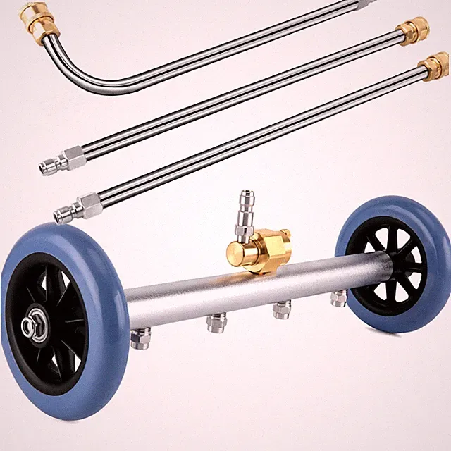 2-in-1 Undercarriage Pressure Washer Attachment – 4000 PSI Broom, 16" – 3 Ext...