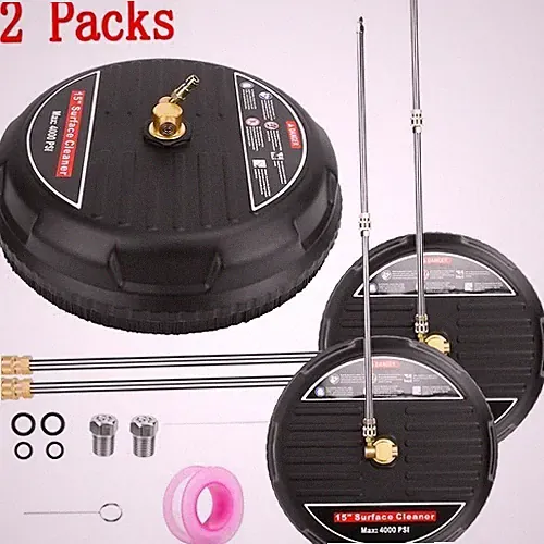 2 Pack 15 inch Surface Cleaner for Gas Pressure Washers with Extension Wands