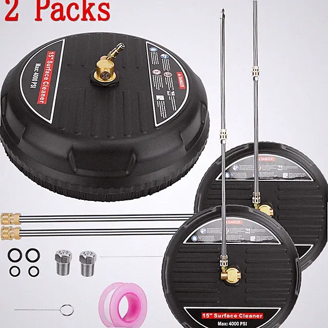 2 Pack 15 inch Surface Cleaner for Gas Pressure Washers with Extension Wands
