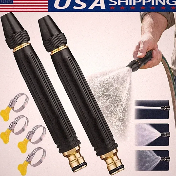 2 Pack High Pressure Hose Nozzle Water Gun for Car Wash Garden Pressure Booster