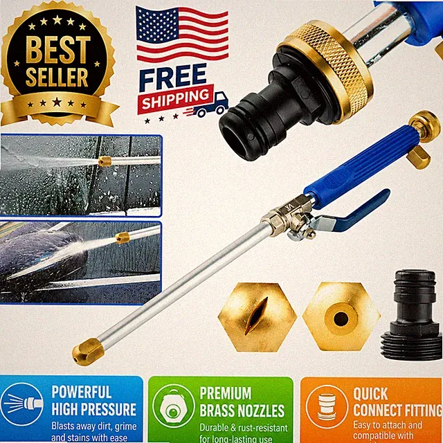 2 Pack Hydro Jet Garden Hose Power Washer Wand High Pressure-Water-Nozzle..
