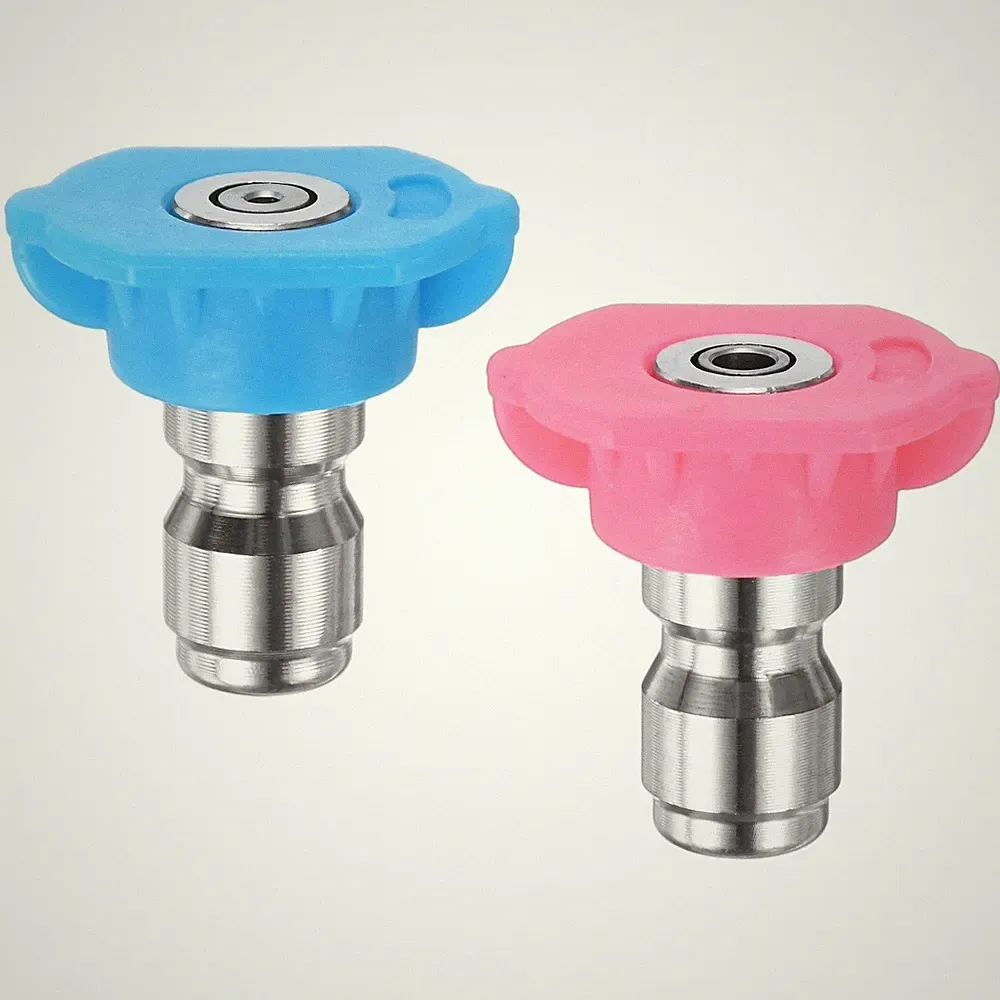 2-Pack Rinse, Soap Pressure Washer Nozzle, 1/4" Quick Connect [Blue, Pink]