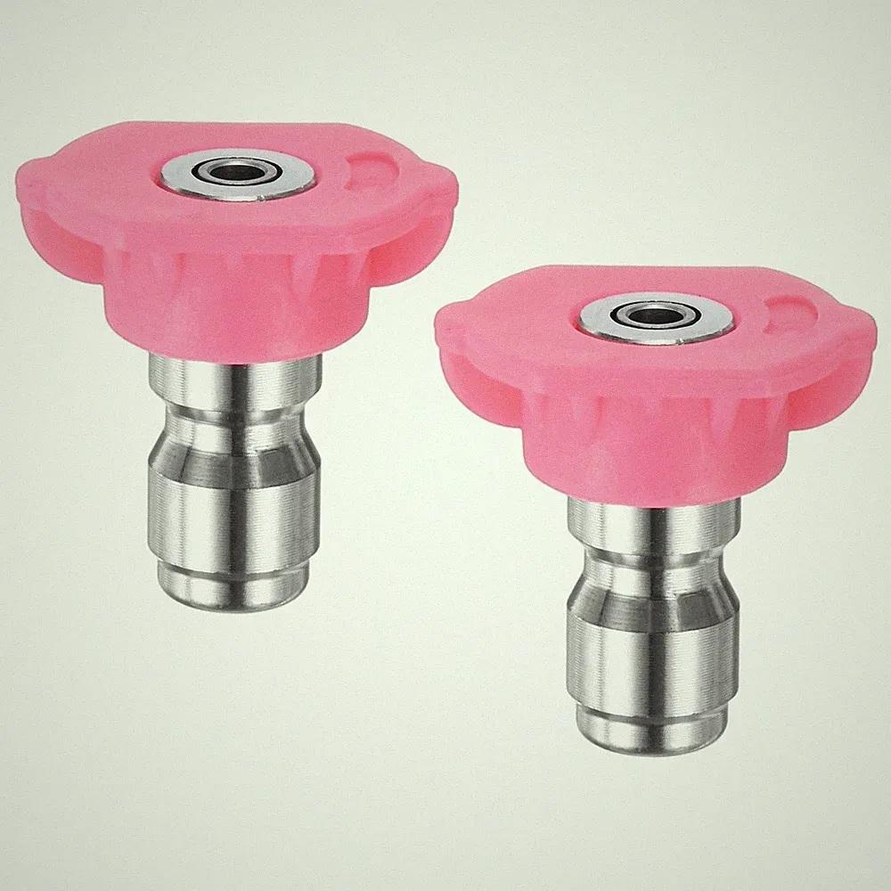 2-Pack Soap Pressure Washer Nozzle, 1/4" Quick Connect [Pink]