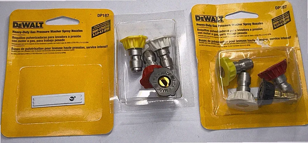 2 PACKS OF 4 NEW DEWALT DP187 PRESSURE WASHER NOZZLES TIPS READ! SEE PHOTOS!