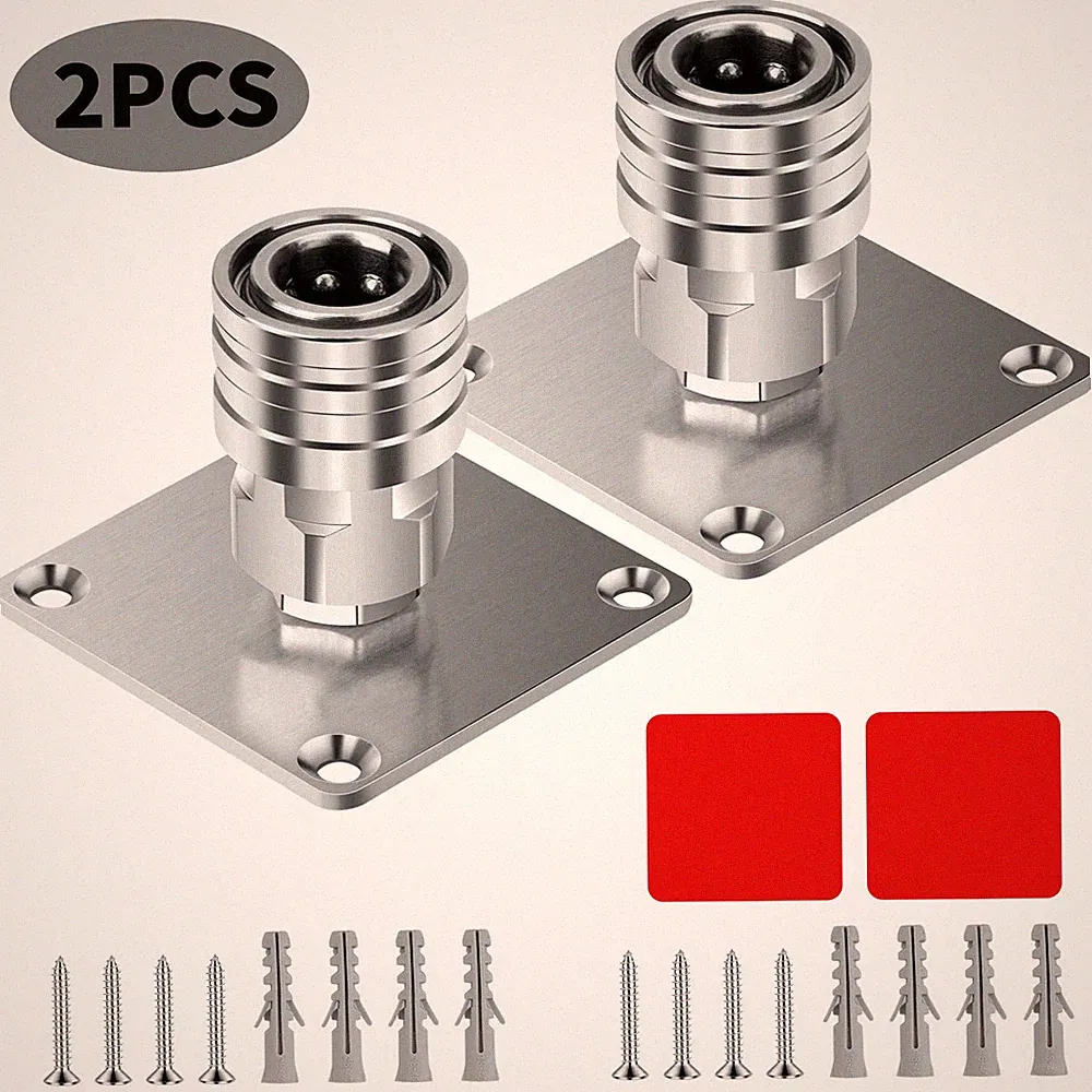 2 PCS Foam Cannon Holder 1/4" Quick Connect Wall Mount Rack for Pressure Washer
