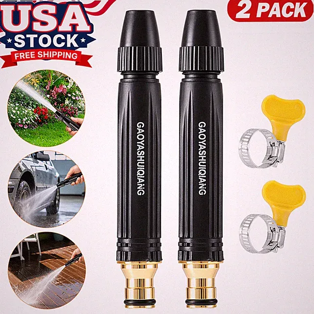 2 Pcs High Pressure Car Wash Water Gun Spray Nozzle Portable Washer for Auto
