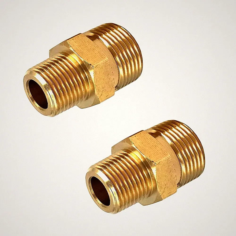 2 Pcs M22 Pressure Washer Fittings, Brass 3/8 Inch NPT Male to Metric M22 14m...