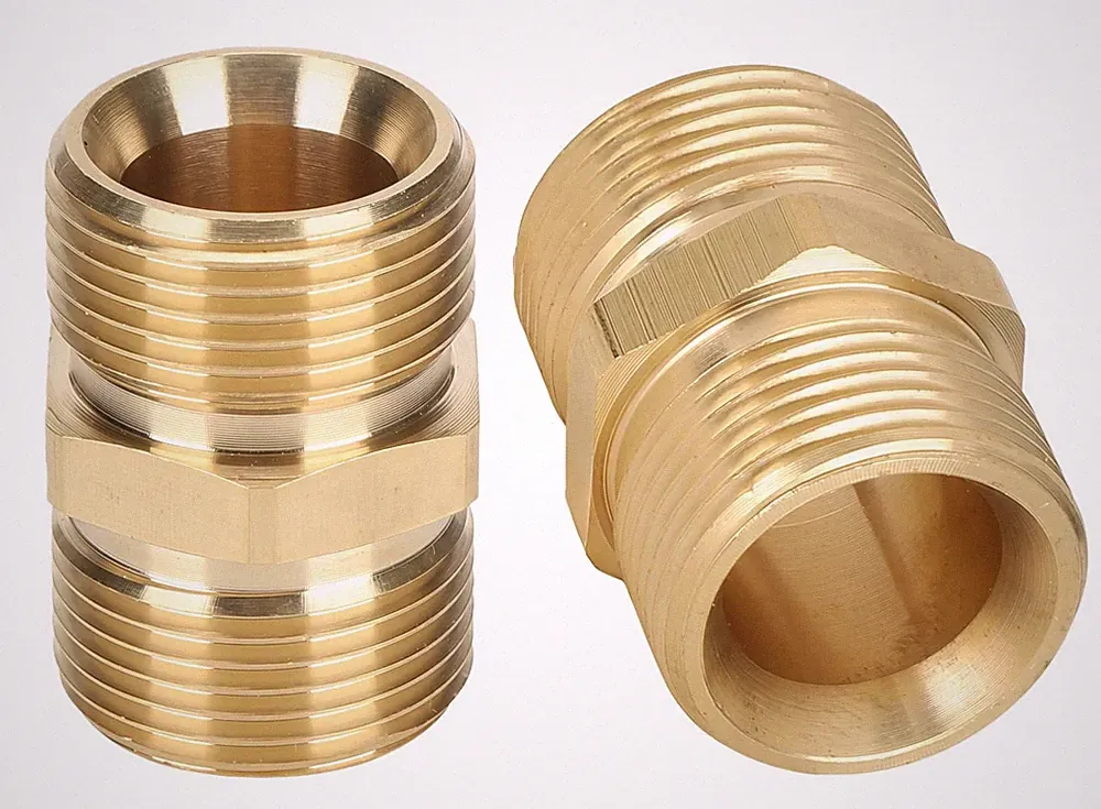 2 PCS M22 Pressure Washer Hose Connector Metric 14mm Male to Male Brass
