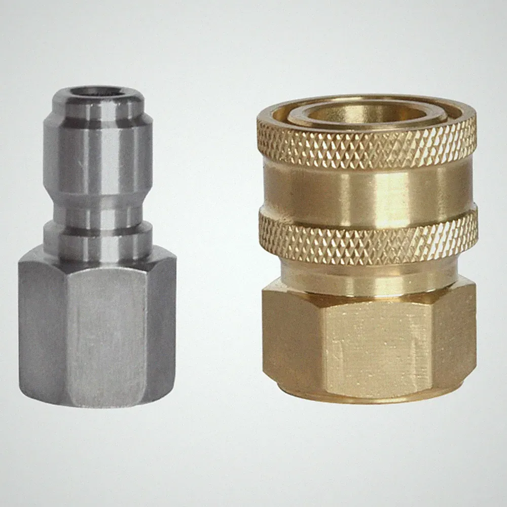 2 PCS Pressure Washer Adapter 3/8 To 1/4 Inch Quick Connect Stainless Steel