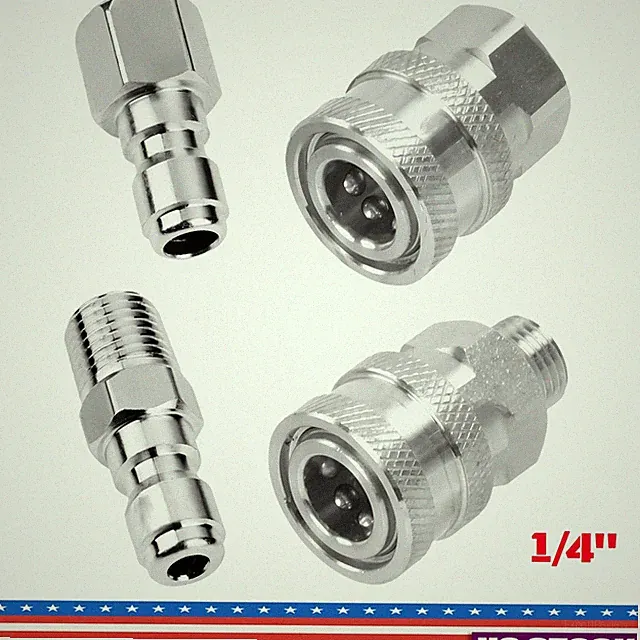 2 Set NPT 1/4 Inch Pressure Washer Coupler Quick Connect Plug Fitting Adapter US