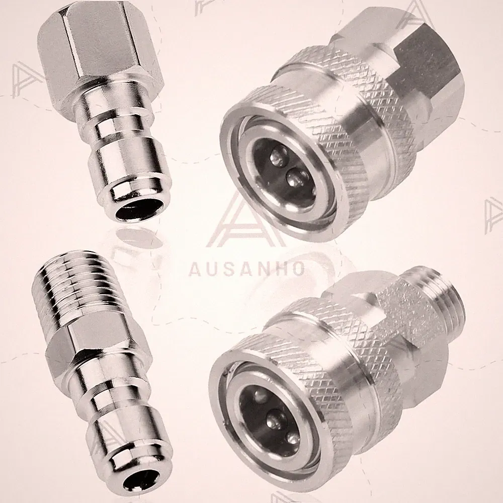 2 Sets NPT 1/4 Inch Pressure Washer Coupler Quick Connect Plug Fitting Adapter