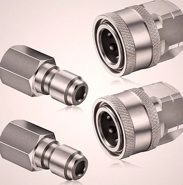 2 Sets NPT 1/4 Inch Pressure Washer Coupler Quick Connect Plug Male Female 1/4 Q