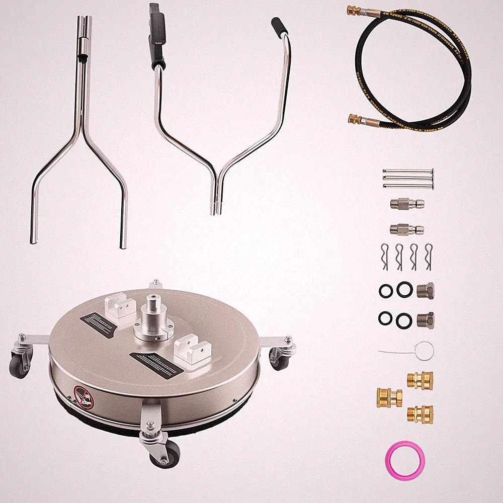 20 Inch Pressure Washer Surface Cleaner 4500PSI w/ 2 Adapters Stainless Handles