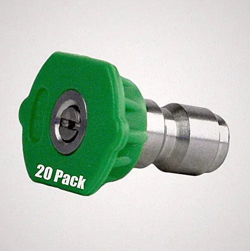 20 Pack Erie Tools Pressure Washer 1/4" Quick Connect 25 Degree 3.0 Nozzles