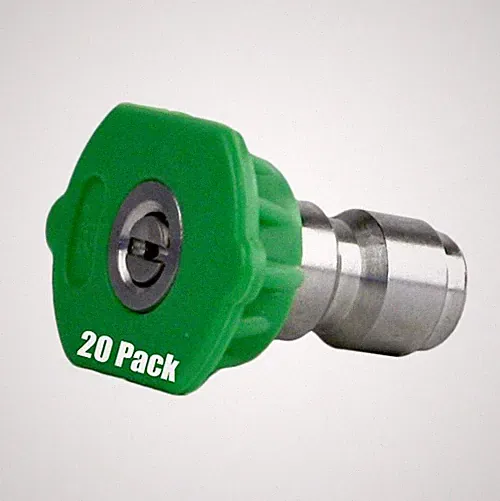 20 Pack Erie Tools Pressure Washer 1/4" Quick Connect 25 Degree 3.0 Nozzles