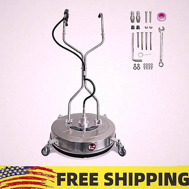 20" Pressure Steel Washer Surface Cleaner W/4 Wheels & Dual Handles for Driveway