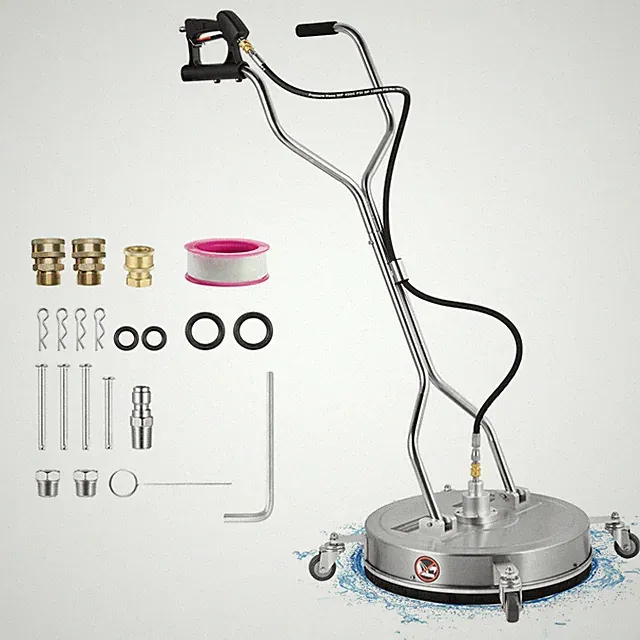 20" Pressure Washer Surface Cleaner 4000PSI w/ Handles & Wheels Stainless Steel