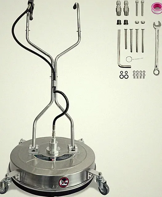20" Pressure Washer Surface Cleaner Stainless Steel 4600PSI w/ Handles 4 Wheels