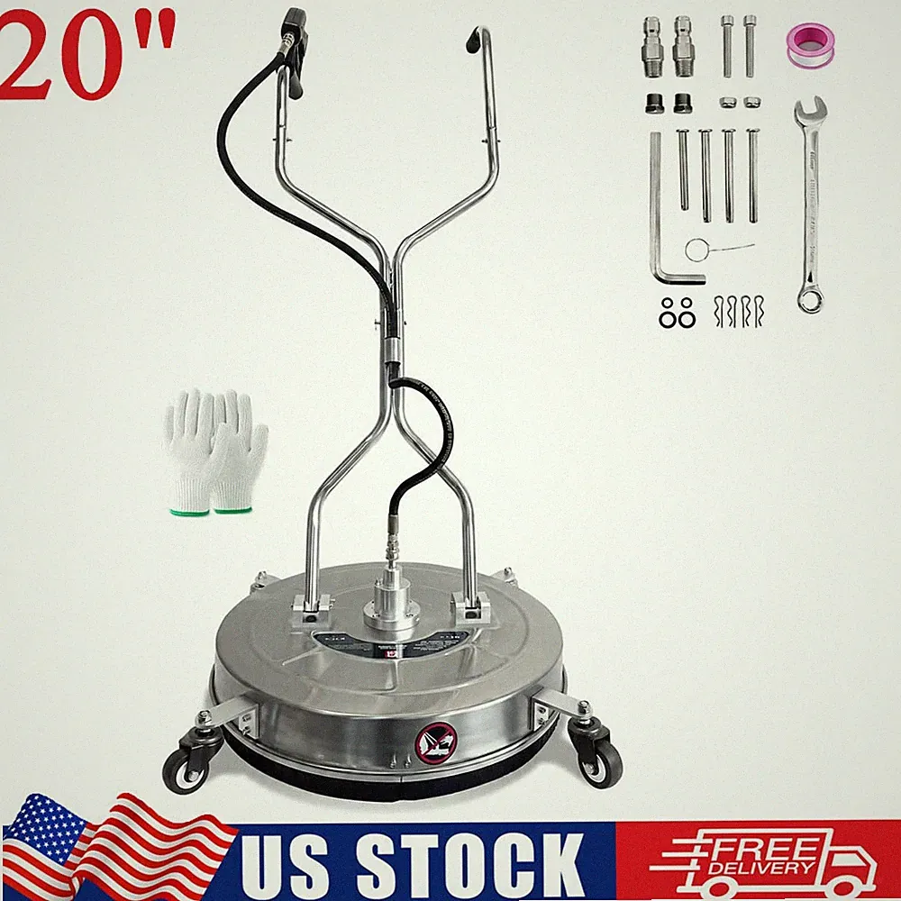 20" Pressure Washer Surface Cleaner with 4 Wheels 4600PSI for Patios, Driveways