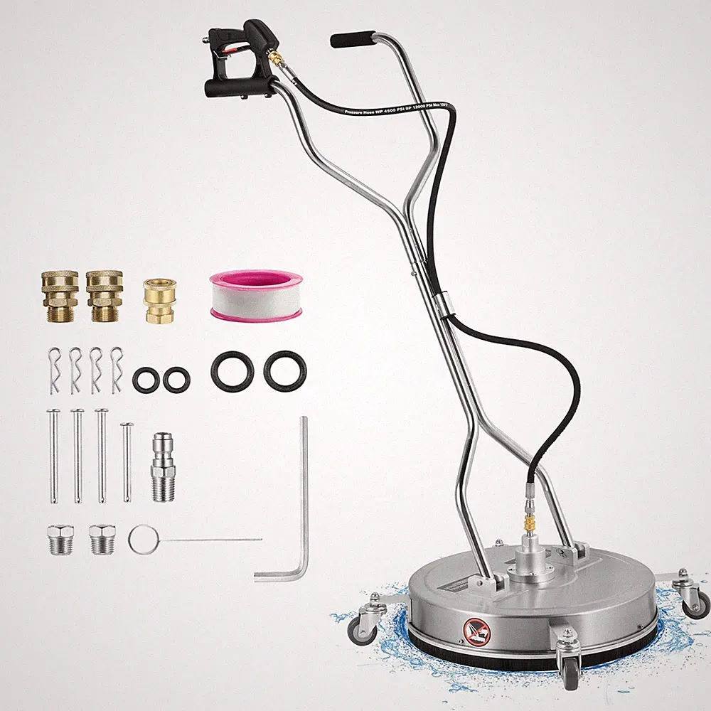20" Stainless steel Flat Surface Cleaner for Pressure Washer 4 Wheels
