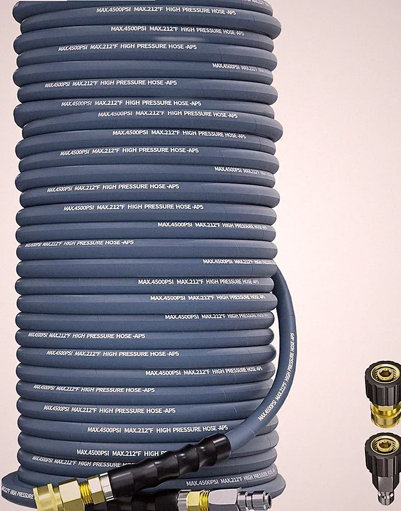 200FT 4500PSI 3/8" Pressure Washer Hose 2-Braid Kink Resistant Power Hose QC