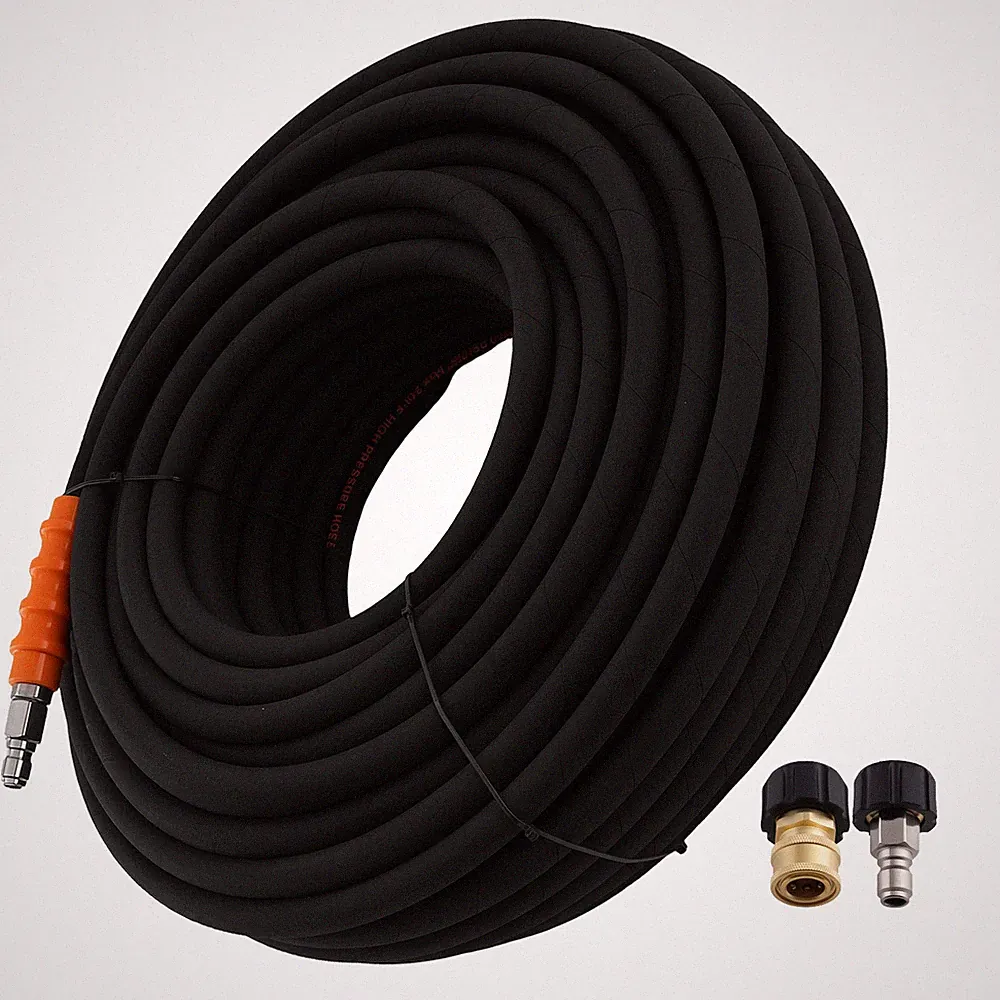 200FT Commercial Pressure Washer Hose 3/8" for Simpson Generac Husqvarna 4800PSI