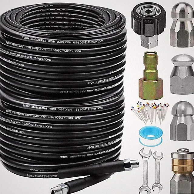 200FT Sewer Jetter Kit for Pressure Washer, 5800PSI Drain Cleaner Hose