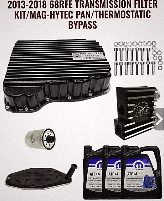 2013-2018 Ram 68RFE Transmission Filter Kit/Mag-Hytec Pan/Thermostatic Bypass