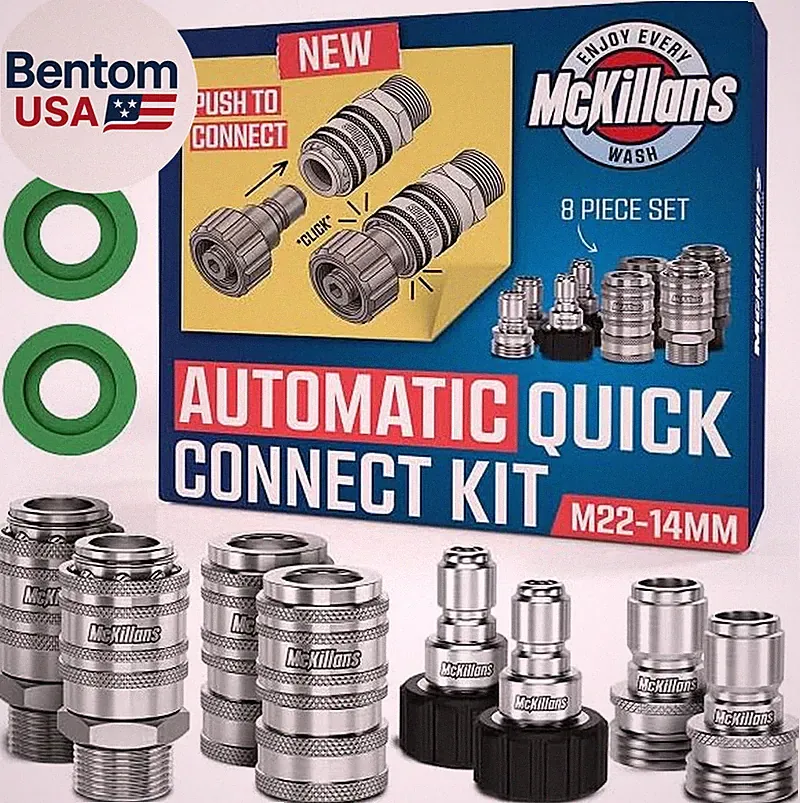 ® 2025 Automatic M22-14Mm Pressure Washer Quick Connect Kit - M22 to 3/8 Quick C