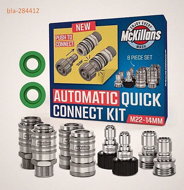 2025 M22-14mm Pressure Washer Quick Connect Kit, 8PCS Stainless Steel