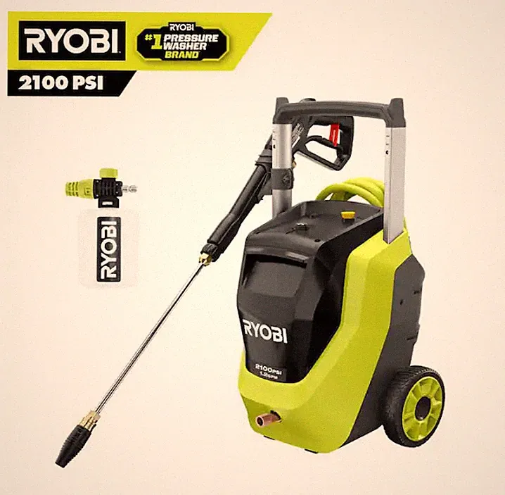 2025 Ryobi RY142012 2100 PSI Corded Electric Pressure Washer with Foamer