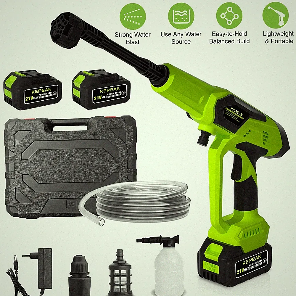 2026 NEW Cordless High Pressure Water Spray Gun Car Washer Cleaner w/ Battery US