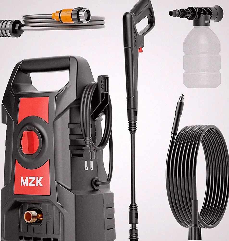 2026 Portable Lightweight Pressure Washer with Foam Cannon & 4 Nozzles