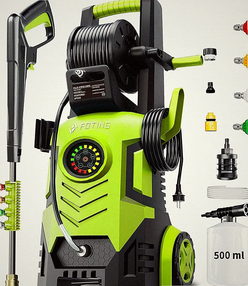 2026 Pressure Power Washer 5000PSI with Touch Screen 8 Level, 34" Tall, 4 Nozzle