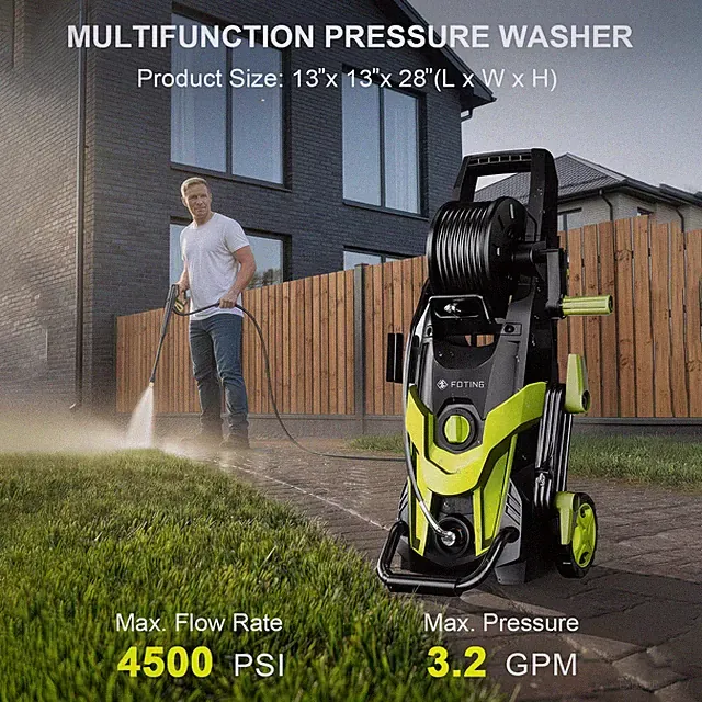 2026New Electric Pressure Power Washer 4500PSI With 4 Quick Connect Nozzles, Inl